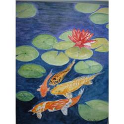 Watercolor  Painting - Koi fish #1725203