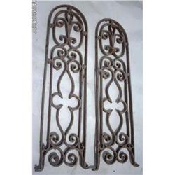 Pair of Wrought Iron Antique Panels Windows #1725271