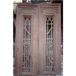French Colonial Double Pine Iron Doors #1725276