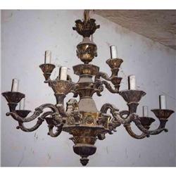 Heavy Gauge Hand Crafted Brass Chandelier #1725311