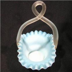 Blue Satin Glass Basket #1725326