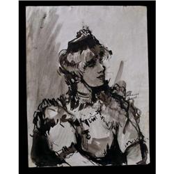 Black Ink Drawing Portrait of Madame Proust #1725452