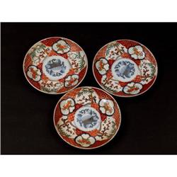 3 Old Japanese Imari Plate Bamboo & Plum #1725554
