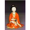 Old Japanese Kutani Geisha Figurine w Dog Puppy#1725566