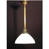 Brass ceiling fixture with milk glass shade. #1725767