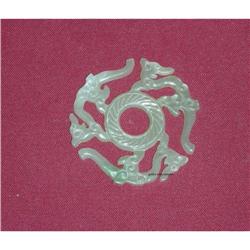 A Pair of Vintage Chinese Round Jade Stone #1725896