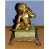 Image 1 : 19c Bronze Pondering Angel Desk Sculpture #1725933