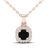 Image 1 : 0.47 ctw Micro Pave VS/SI Diamond Necklace Designer Halo 14k Rose Gold - REF-25H9R