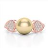 Image 1 : 0.27 ctw Micro Pave VS/SI Diamond & Golden Pearl Ring 14k Rose Gold - REF-38W2H