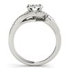 Image 3 : 0.95 ctw Certified VS/SI Diamond 2pc Set Solitaire Halo 14k White Gold - REF-114Y5X