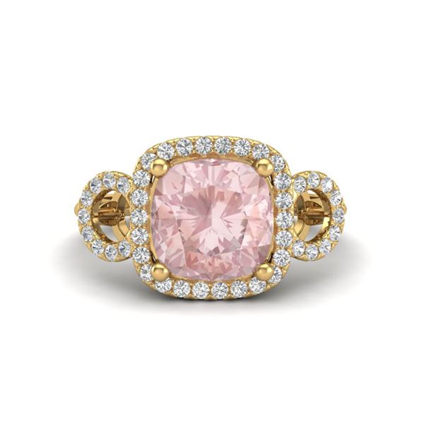 2.75 ctw Morganite & Micro VS/SI Diamond Certified Ring 14k Rose Gold - REF-55K2Y