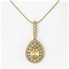 Image 2 : 4.17 ctw Canary Citrine & Diamond Victorian Necklace 14K Yellow Gold - REF-127X3A