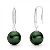 Image 2 : 0.18 ctw Micro VS/SI Diamond & Peacock Pearl Earrings 18k White Gold - REF-25F9M