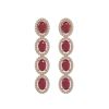 Image 1 : 6.47 ctw Ruby & Diamond Micro Pave Halo Earrings 10k Rose Gold - REF-143K6Y