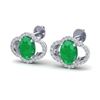Image 1 : 4 ctw Emerald & Micro Pave VS/SI Diamond Certified Earrings 10k White Gold - REF-53F5M