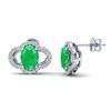 Image 2 : 4 ctw Emerald & Micro Pave VS/SI Diamond Certified Earrings 10k White Gold - REF-53F5M