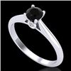 Image 1 : 0.4 ctw Fancy Black Diamond Engagment Art Deco Ring 18k White Gold - REF-25A2N