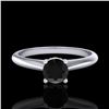 Image 2 : 0.4 ctw Fancy Black Diamond Engagment Art Deco Ring 18k White Gold - REF-25A2N