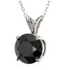 Image 2 : 1.50 ctw Fancy Black Diamond Solitaire Necklace 10k White Gold - REF-30X3A