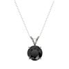 Image 3 : 1.50 ctw Fancy Black Diamond Solitaire Necklace 10k White Gold - REF-30X3A