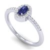 Image 2 : 0.43 ctw Tanzanite & Micro Pave VS/SI Diamond Ring 18k White Gold - REF-23R5K
