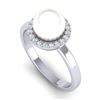 Image 2 : 0.25 ctw Micro Pave VS/SI Diamond Certified & Pearl Ring 18k White Gold - REF-41H6R