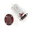 Image 2 : 7 ctw Garnet Designer Stud Earrings 18k White Gold - REF-26W2H