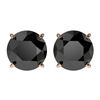 Image 1 : 2.60 ctw Fancy Black Diamond Solitaire Stud Earrings 10k Rose Gold - REF-43X2A