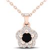 Image 1 : 0.33 ctw Micro Pave VS/SI Diamond Certified Necklace 10k Rose Gold - REF-14H6R
