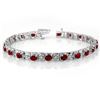 Image 1 : 6.09 ctw Ruby & Diamond Bracelet 14k White Gold - REF-109X3A