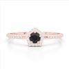 Image 1 : 0.45 ctw Micro Pave VS/SI Diamond Halo Solitaire Ring 14k Rose Gold - REF-25W9H