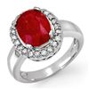 Image 1 : 4.65 ctw Ruby & Diamond Ring 10k White Gold - REF-40K4Y