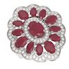 Image 3 : 8.61 ctw Ruby & Diamond Ring 18K White Gold - REF-157M6G