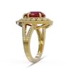 Image 3 : 5.12 ctw Certified Ruby & Diamond Victorian Ring 14K Yellow Gold - REF-161G8W