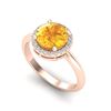 Image 2 : 2 ctw Citrine & Micro VS/SI Diamond Ring Designer 14k Rose Gold - REF-33N8F
