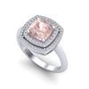 Image 2 : 1.92 ctw Morganite & Micro VS/SI Diamond Pave Ring 18k White Gold - REF-56H2R