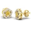 Image 2 : 0.65 ctw Citrine & Micro Pave VS/SI Diamond Earrings 10k Yellow Gold - REF-25F3M