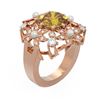 Image 1 : 6.96 ctw Canary Citrine & Diamond Ring 18K Rose Gold - REF-169Y5X