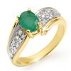 Image 1 : 1.43 ctw Emerald & Diamond Ring 10k Yellow Gold - REF-38K8Y