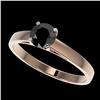 Image 1 : 0.75 ctw Fancy Black Diamond Solitaire Engagment Ring 10k Rose Gold - REF-23N3F