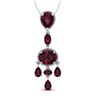 Image 1 : 8 ctw Garnet Necklace Designer Vintage 10k White Gold - REF-25G8W