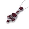 Image 2 : 8 ctw Garnet Necklace Designer Vintage 10k White Gold - REF-25G8W