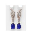 Image 1 : 6.79 ctw Sapphire & Diamond Earrings 18K Rose Gold - REF-178M2G