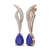 Image 2 : 6.79 ctw Sapphire & Diamond Earrings 18K Rose Gold - REF-178M2G