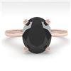 Image 1 : 5.0 ctw Oval Black Diamond Engagment Designer Ring 14k Rose Gold - REF-133A5N