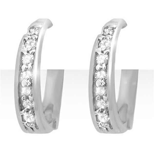 0.20 ctw Certified VS/SI Diamond Earrings 18k White Gold - REF-31H2R