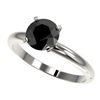 Image 1 : 1.50 ctw Fancy Black Diamond Solitaire Engagment Ring 10k White Gold - REF-39G3W