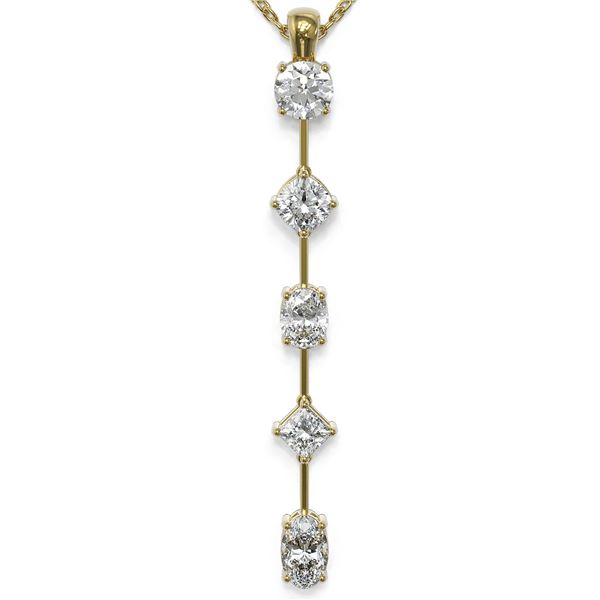 1.45 ctw Mix cut Diamonds Designer Necklace 18K Yellow Gold - REF-163Y6X