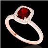 Image 2 : 1.25 ctw Garnet & Micro Pave VS/SI Diamond Certified Ring 10k Rose Gold - REF-24W8H