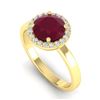 Image 2 : 2 ctw Ruby & Halo VS/SI Diamond Micro Pave Ring 18k Yellow Gold - REF-45K3Y
